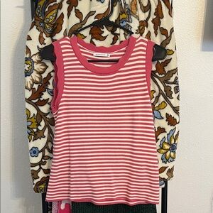 Staccato Pink and White Striped Tank Top